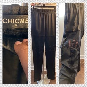 Black lace Pants w/ see thru thigh patches
